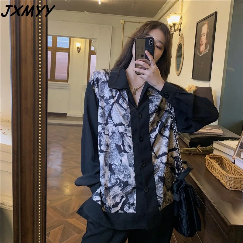 

2021 fashion new products plus size women's spring and summer new loose and thin Western style all-match chiffon shirt JXMYY 4XL