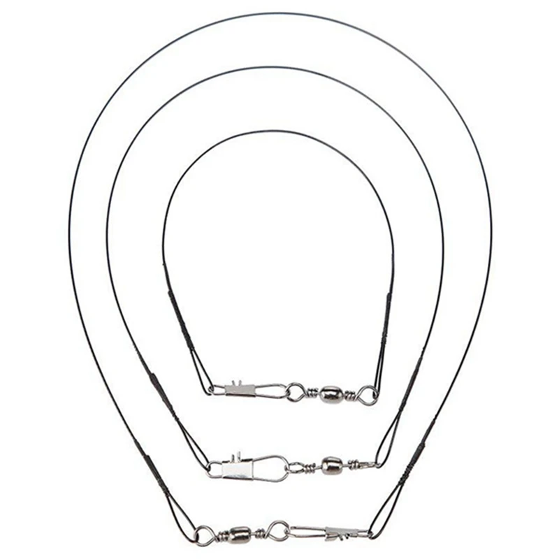 NEW-60Pcs 15/20/25 см Проволока из нержавеющей стали лидер рыболовный поводок поворотный