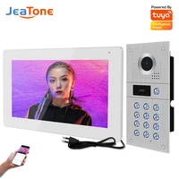 jeatone 10 inch full touch screen wifi video intercom system with code id cards unlock motion detection 960p hebrew language