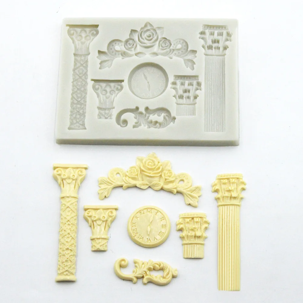 

Античная европейская римская колонна, форма для шоколадного торта, ручной работы, форма для торта из помадки, свадебное украшение, инструме...