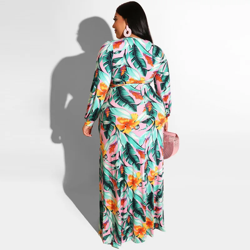 Новое модное сексуальное женское Макси платье с длинным рукавом глубоким