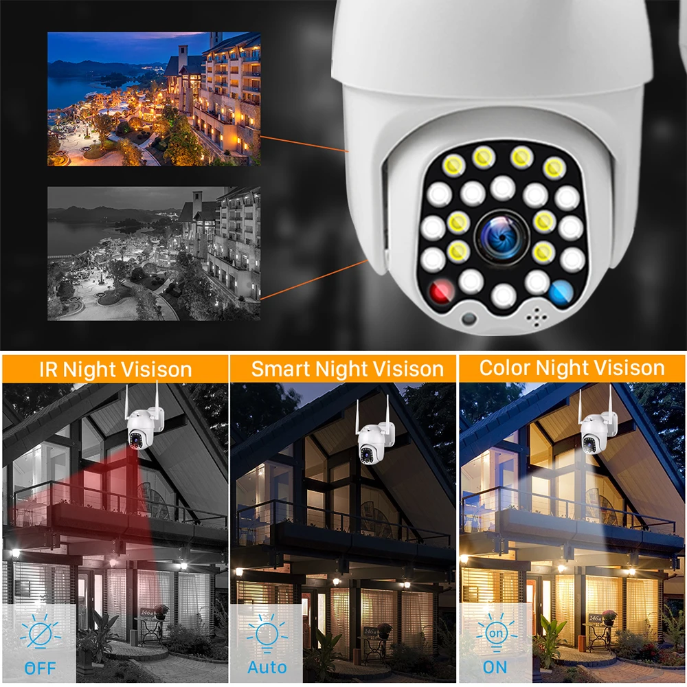 1080P облако Wifi PTZ камера водонепроницаемый 2MP полный цвет автоматическое отслеживание CCTV безопасности IP камера 4X цифровой зум скорость купольная камера IP