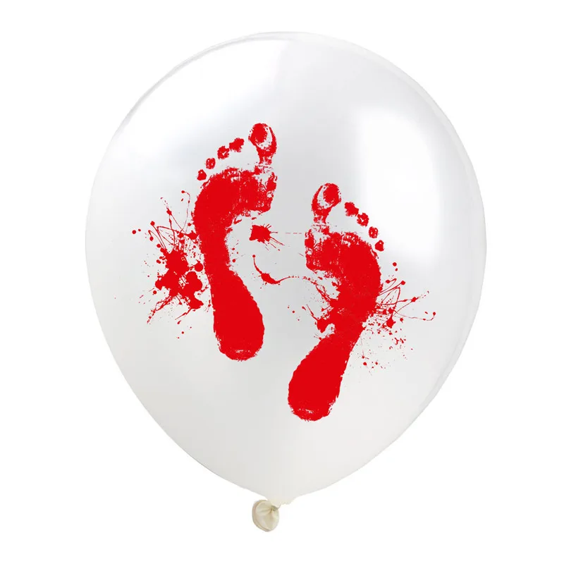 

12inch Bloody Handprint Footprint Latex Balloons Bar Haunted House Arraged Decor Balloons Halloween Party Decoration