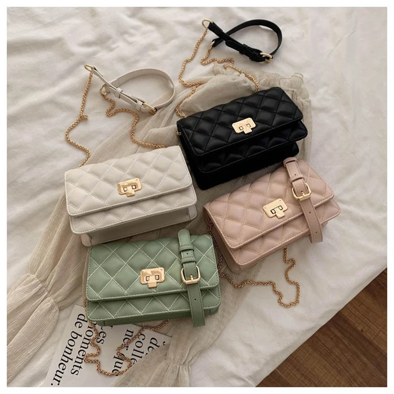 2020 новые сумки через плечо для женщин дизайнерские клетчатые PU кожаные маленькие