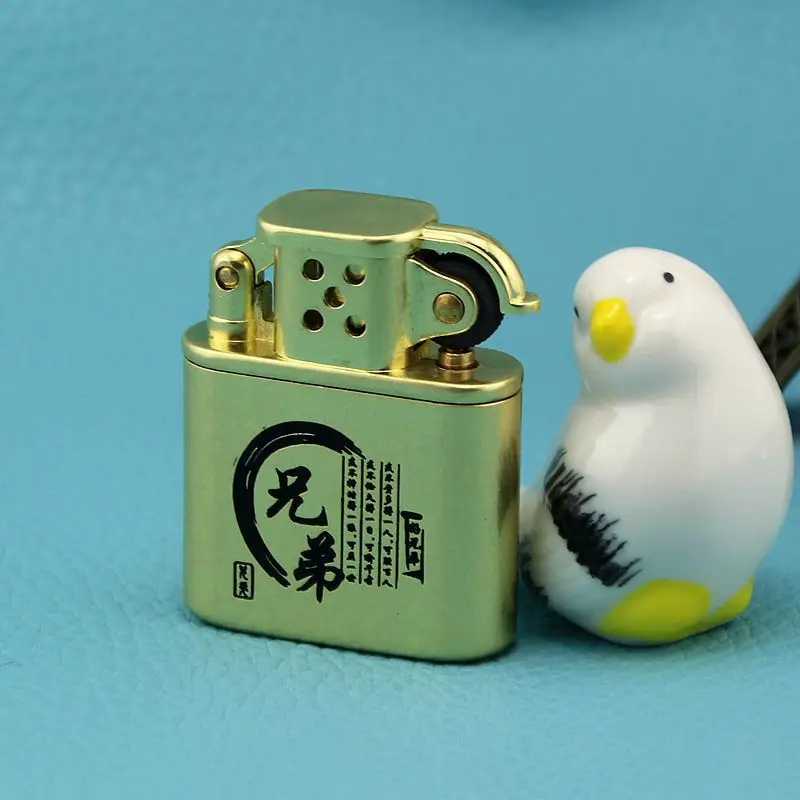 

Chinese Character Brothers Pattern Retro Creative Pure Copper Kerosene Lighter Smoking Accessories for Weed Gadgets for Men