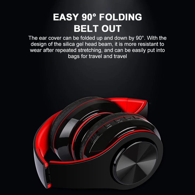 

Bluetooth 5.0 Earphone Wireless Bluetooth Headset Foldable Stereo Headset Mp3 Adjustable Headphone Portable With Mic Hi-Fi Sound