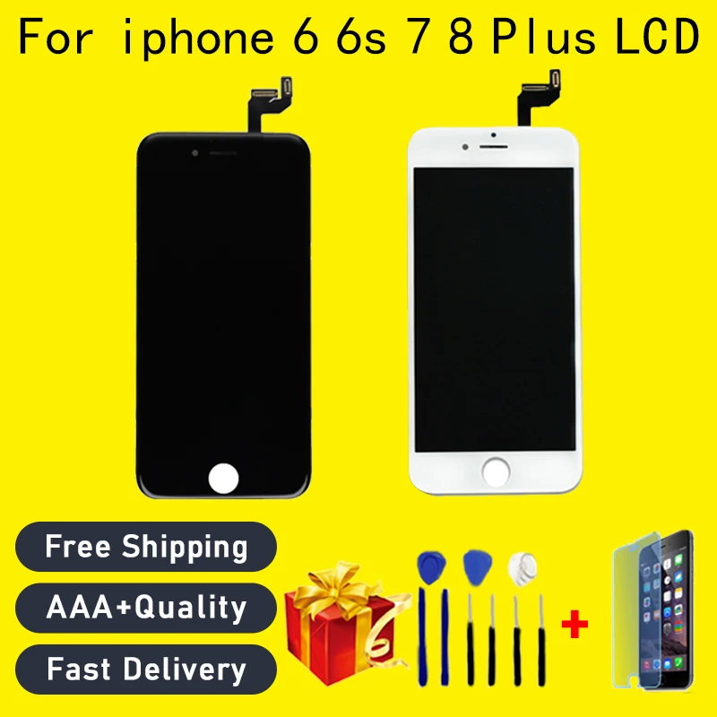 AAA +++ Hight Quality For iPhone 7 6 6s 8 Plus LCD Display Touch Screen Digitizer Assembly Replacement Perfectly repair pantalla