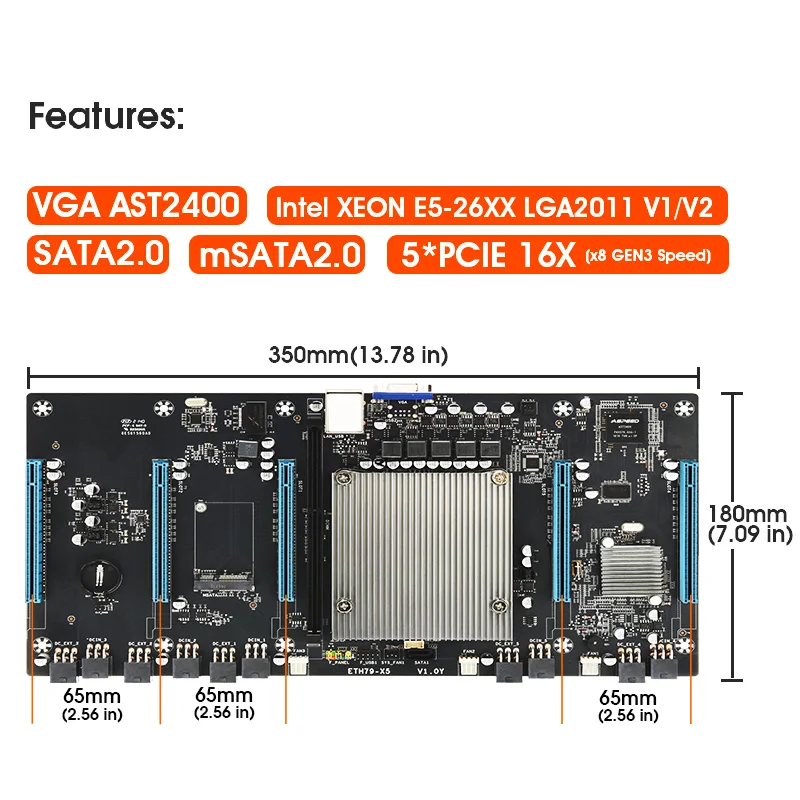 Материнская плата JINGSHA 5 GPU для майнинга биткоинов набор этериума с 4 Гб DDR3 1600 МГц