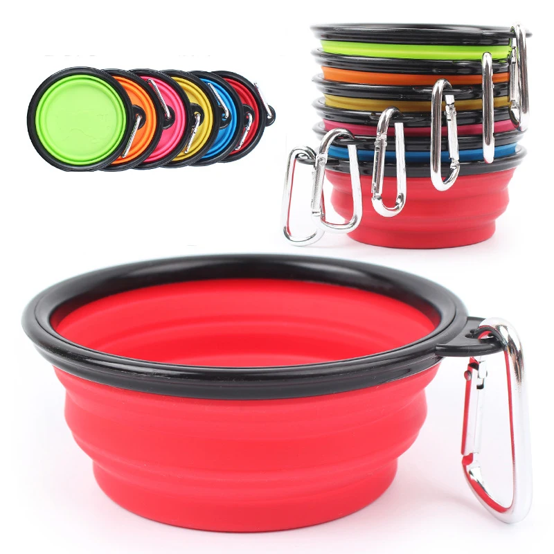 

Portable 1000ml Pet Dog Large Collapsible Folding Silicone Bowl Outdoor Travel Puppy Food Container Feeder Dish Water Bowl