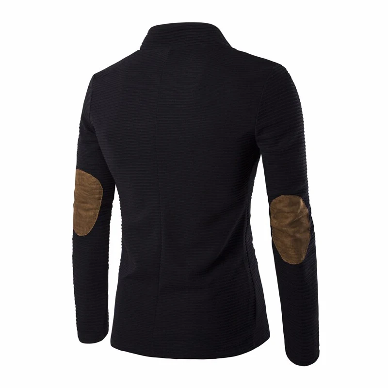 Пиджак мужской облегающий с воротником стойкой и прострочкой|Пиджаки| |