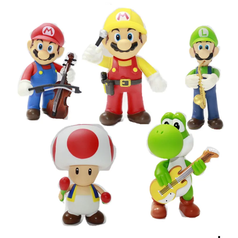 Аниме музыкальный концертный Супер Марио Bros Toad Donkey Kong Yoshi Luigi ПВХ фигурка Коллекционная кукла модель игрушки для малышей