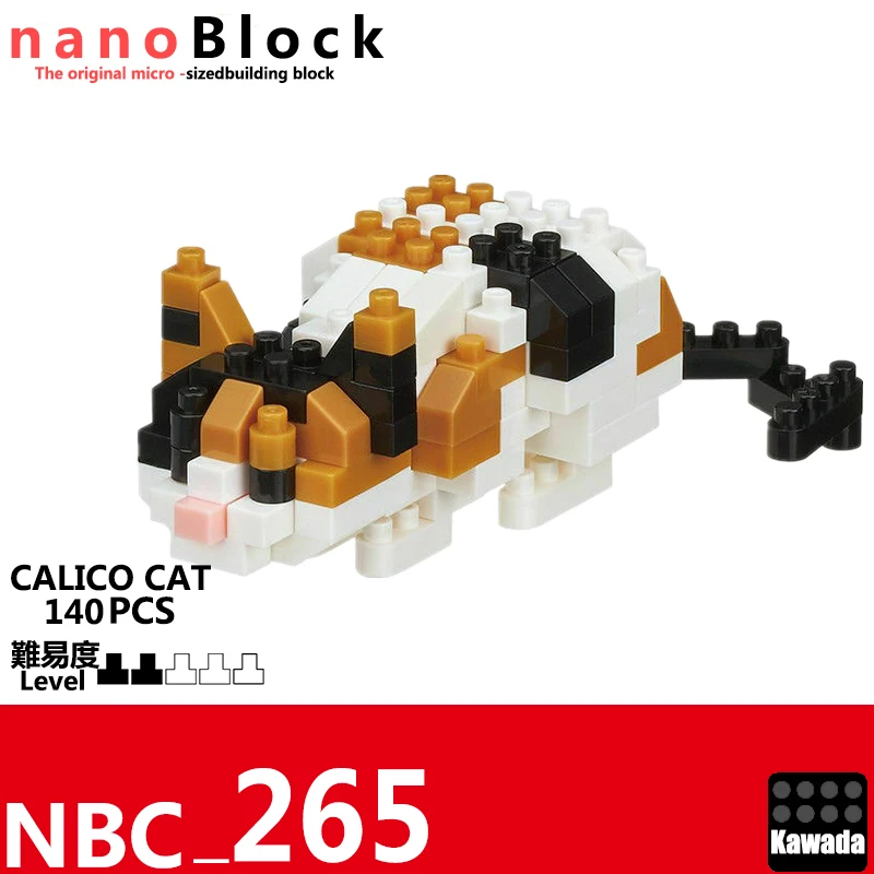 NBC 265 Nanoblock кошка порода пятнистый 140 шт. строительные блоки забавные креативные