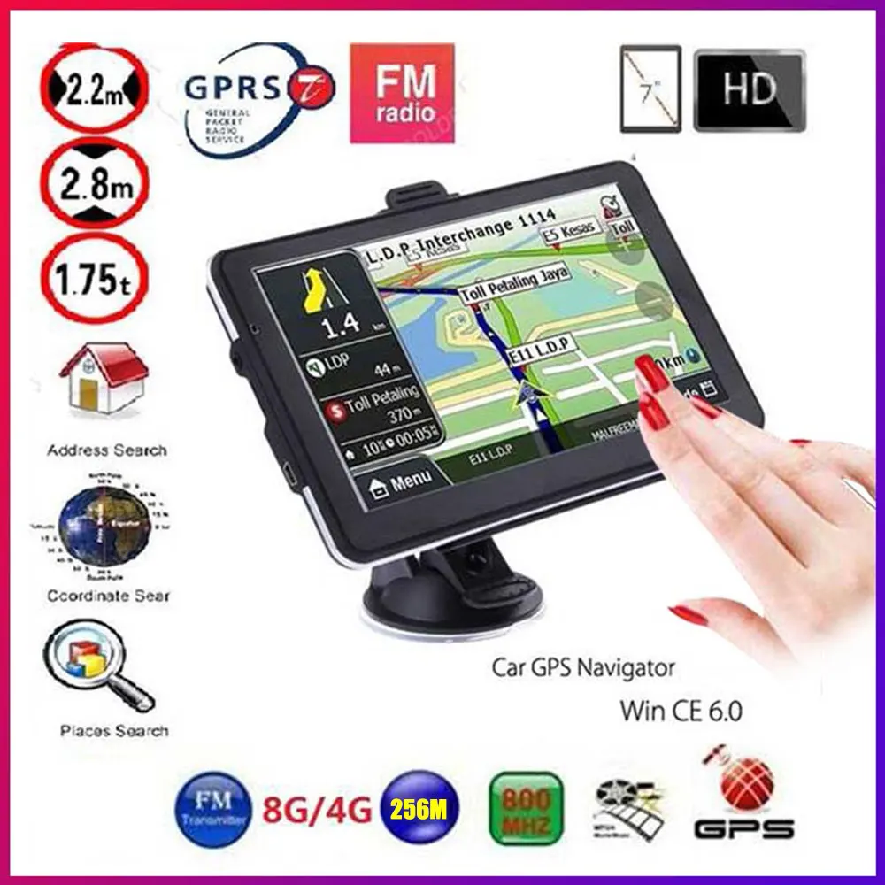Gps навигатор 7 дюймовый сенсорный экран gps для автомобиля грузовика Sat Nav BHT