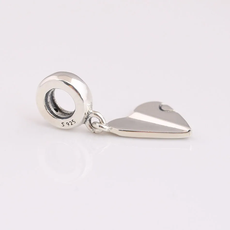 S925 Серебряные DIY Ювелирные изделия семейный бумажный самолет с кристаллом