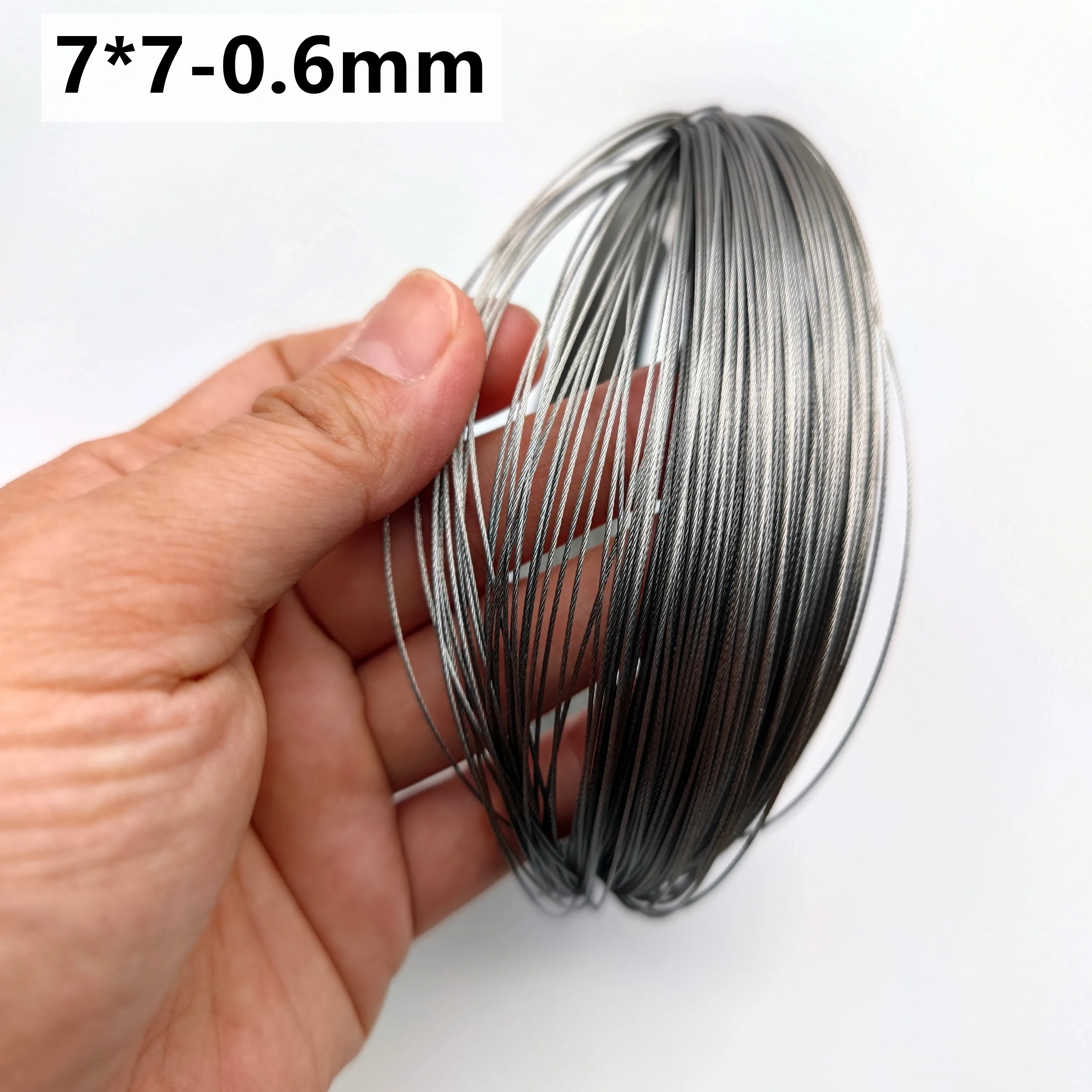 

50M/100M 0.6mm Diameter 7X7 Construction 304 Stainless steel Wire rope Alambre Softer Fishing Lifting Cable