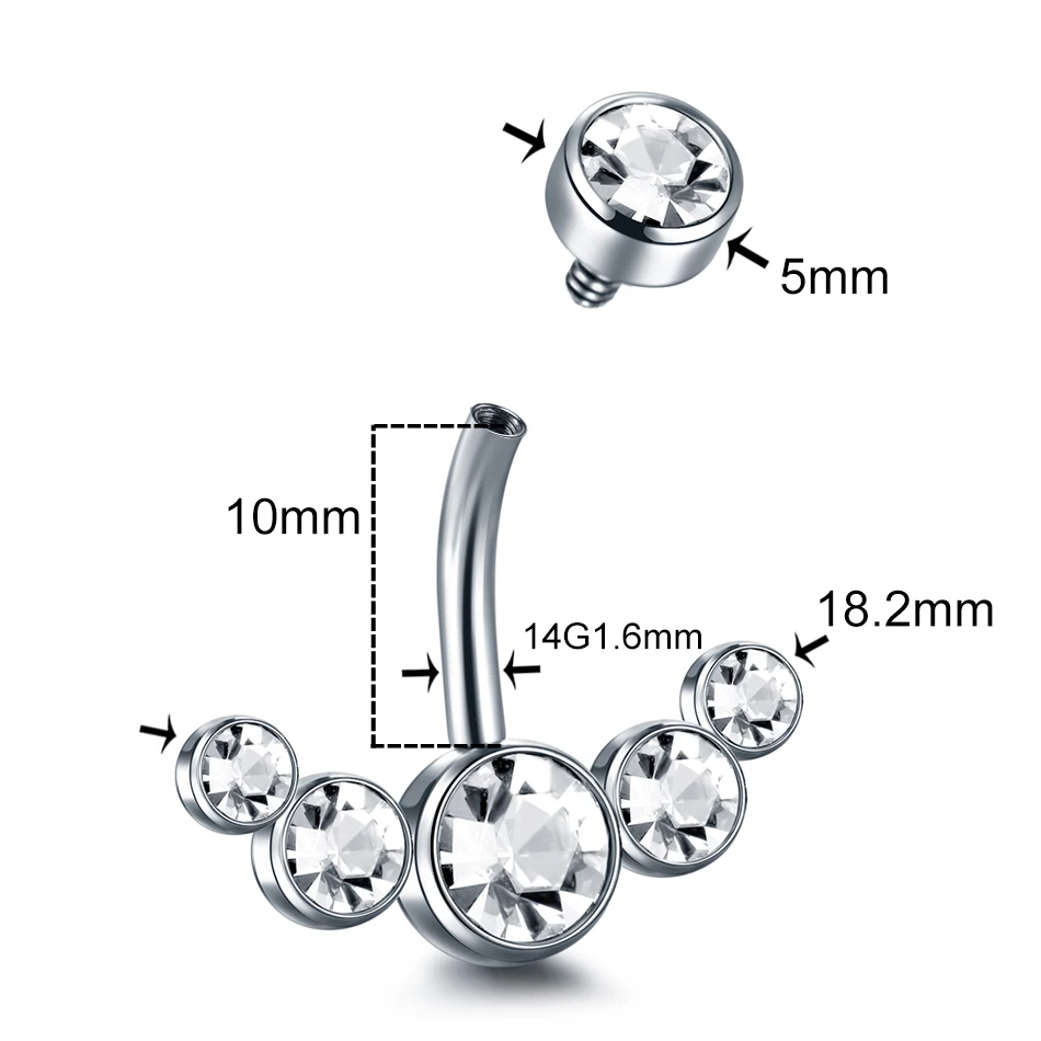 1 шт. кольцо для пупка из нержавеющей стали |