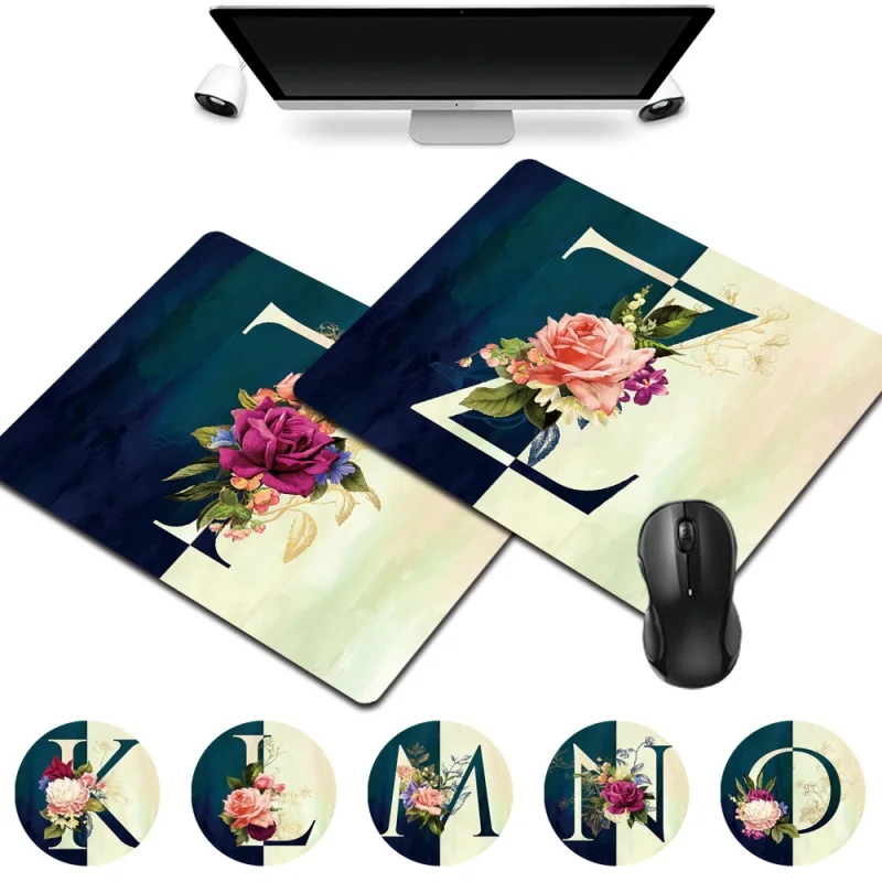 

Computer Mousepad High Quality Portable PU Leather 26 Letter Patterns Print Series Anti-slip Gaming Mouse Pad Mouse Mat Small