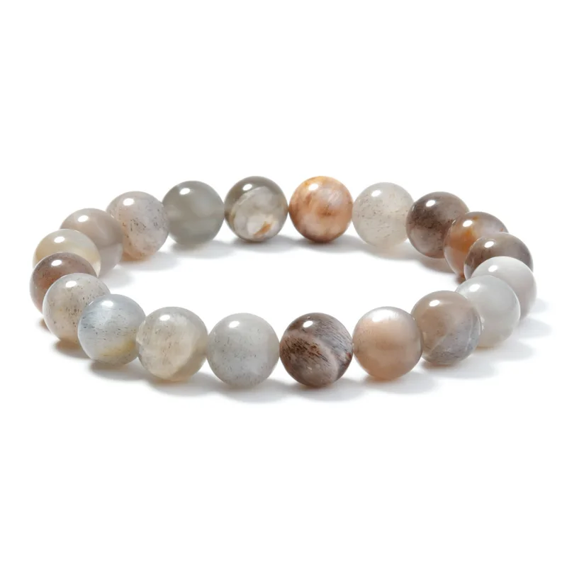 

Natural 6/8/10 mm grey moonlight bracelet for men and women fashion energy Charm Bracelet Jewelry Gift