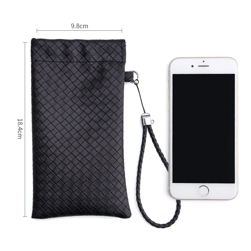 

Plaid Leather Sunglasses Cases Reading Eye Glasses Carry Bag Holder Pouch Travel Eyewear Accessories with lanyard for Women Men