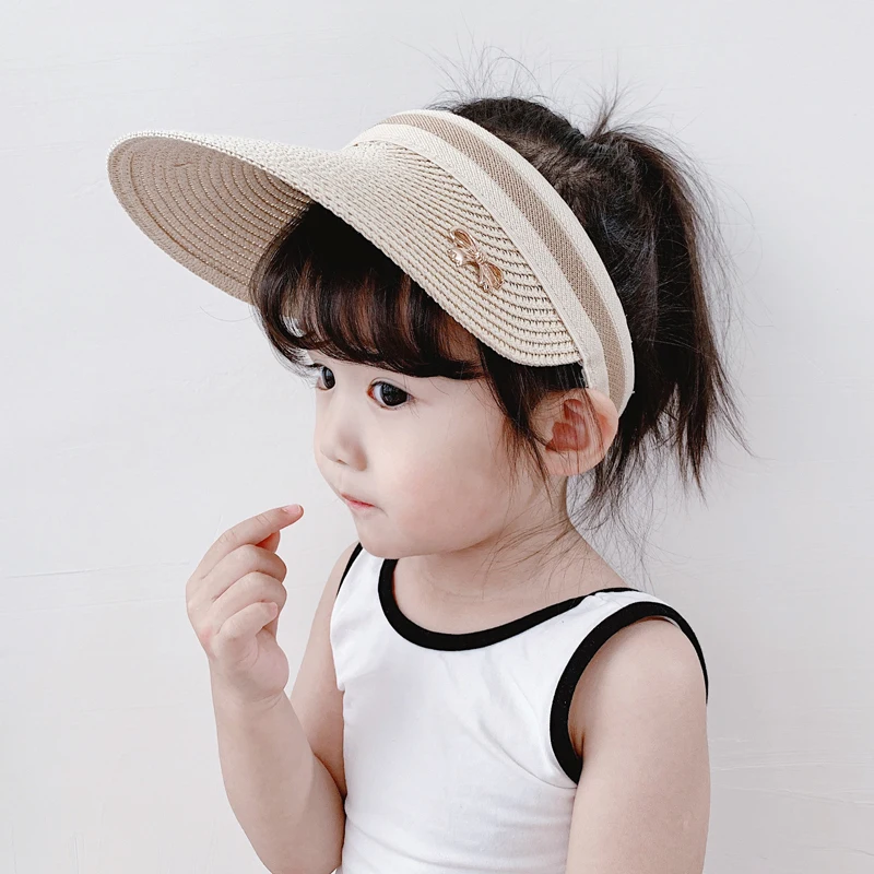 Летняя детская соломенная Кепка с козырьком для маленьких девочек