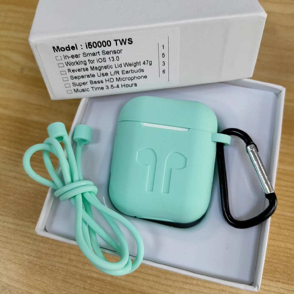 i50000add Green case I50000 TWS-вкладыши беспроводная гарнитура pop-up 8D сабвуфер Bluetooth 5,0 гарнитура i50000 гарнитура PK i9999 i20000 TWS - Цвет: i50000add Green case