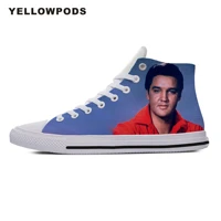 customized mens casual shoes high quality funny handiness for men pop rock elvis aaron presley cute cartoon custom shoes white