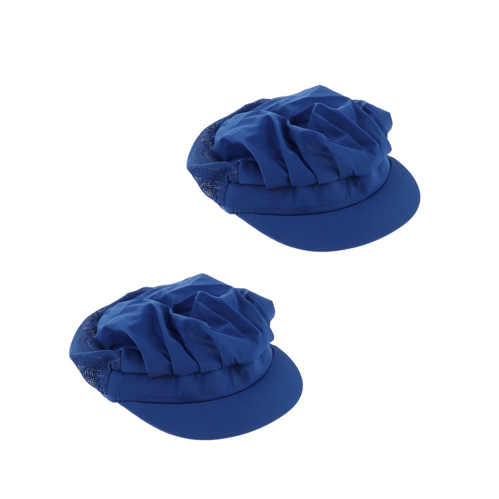 

2xBlue Cook Half Mesh Chef Catering Baker Kitchen Food Factory Service Hat A