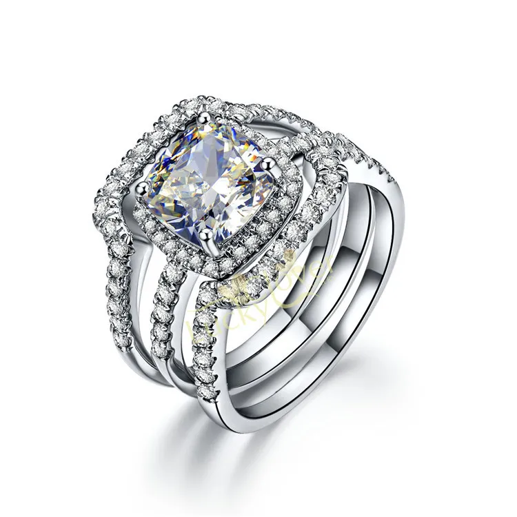 Роскошный Новый свадебный набор обручальных колец 3 карат муассанит шт 585 кольцо |