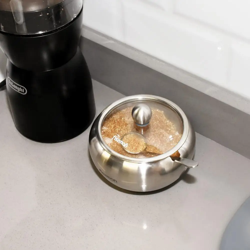 Сахарница с крышкой и ложкой Fissman шейкер для соуса баночка приправ|Сахарницы