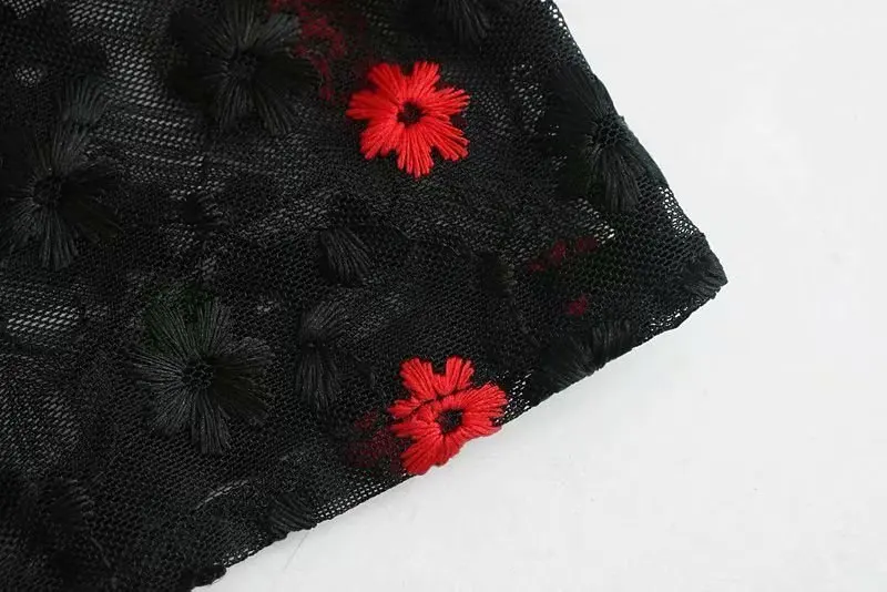 Kiyumi/рождественское платье, Сетчатое платье с цветочной вышивкой, осень, длинный рукав, круглый вырез, Vestidos, женское платье средней длины, вечерние платья