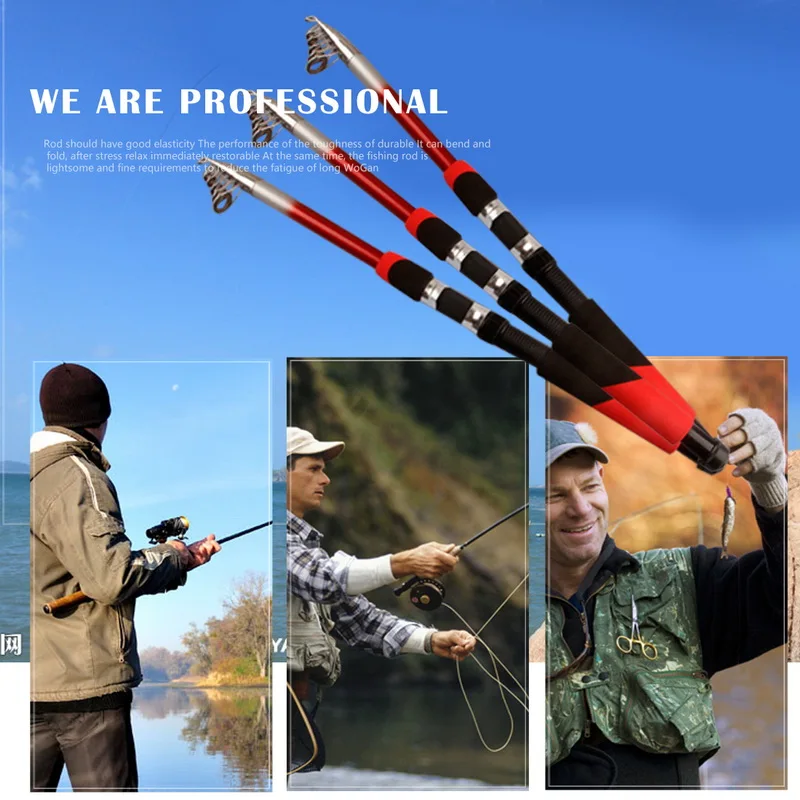Новая портативная телескопическая рыболовная удочка из стекловолокна для