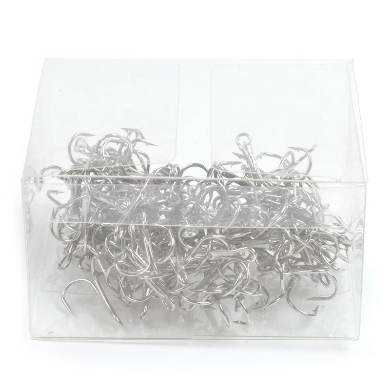 

100pcs 8# Fishing Hook High Carbon Steel Treble Hooks Fishing Tackle Silver