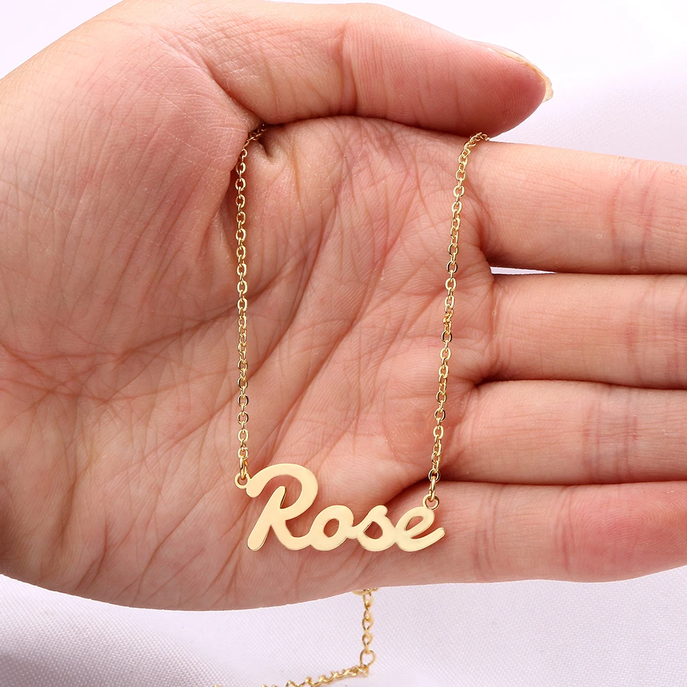

Customized Stainless Steel Name Necklace Rose Gold • Gold • Silver Pendant Jewelry Personalized Christmas Gift /Gift For Women