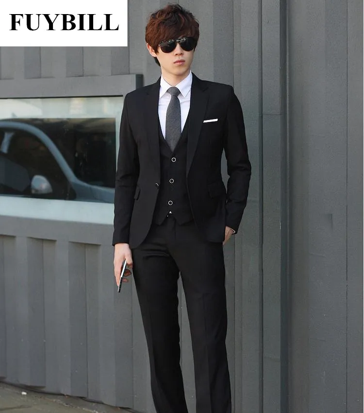 Новый стильный мужской костюм FuyBill из трех предметов весенний профессиональный