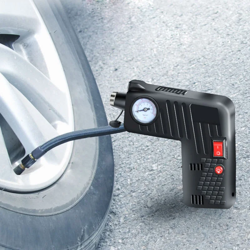 Портативный Электрический воздушный компрессор Маленький насос для шин 12 В 100 PSI