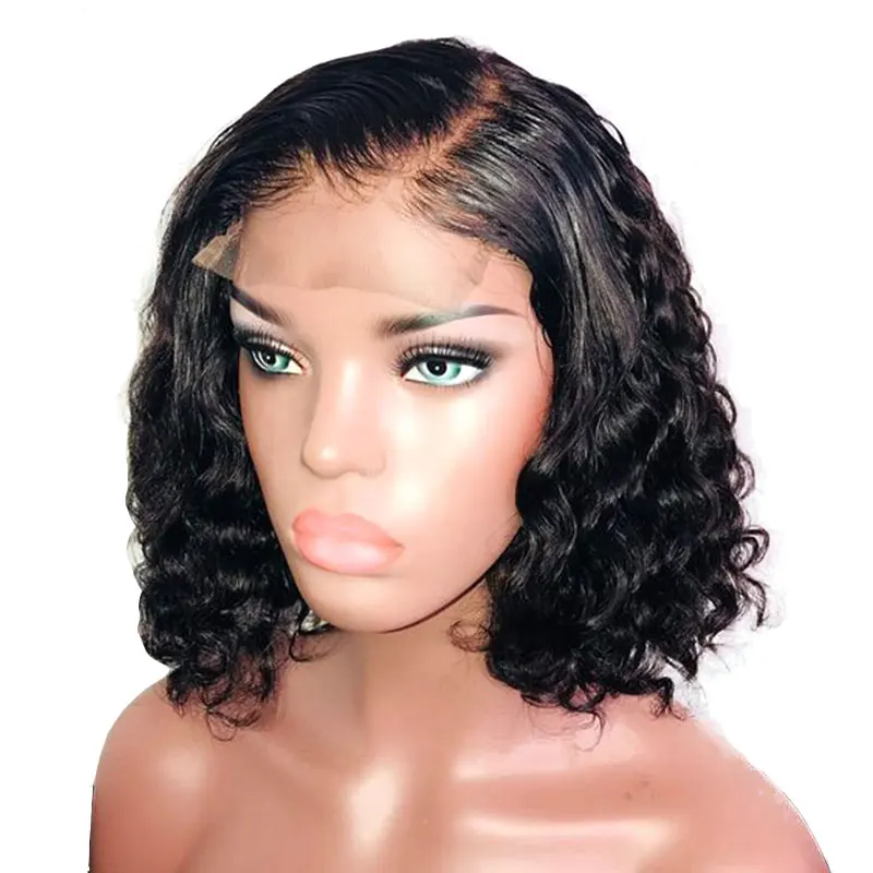 Качающийся лес закрытие парик короткий Боб Кружева передние парики Remy