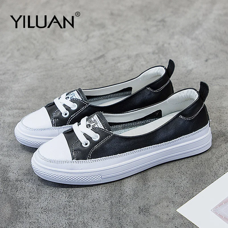 Кроссовки Yiluan женские кожаные маленькие белые Повседневная дышащая обувь для