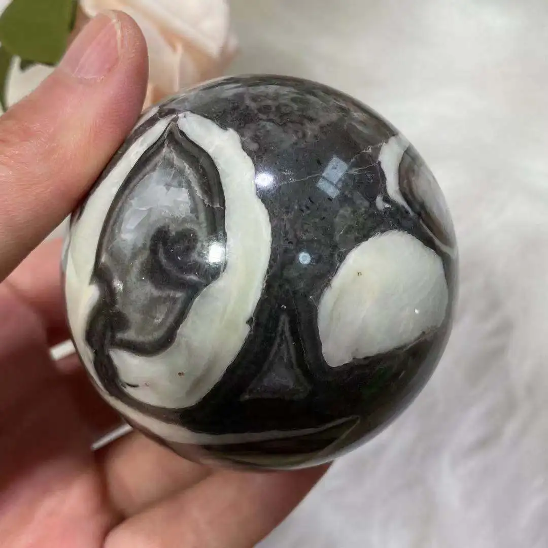

Top natural shell stone crystal quartz sphere Reiki healing room decoration household gems