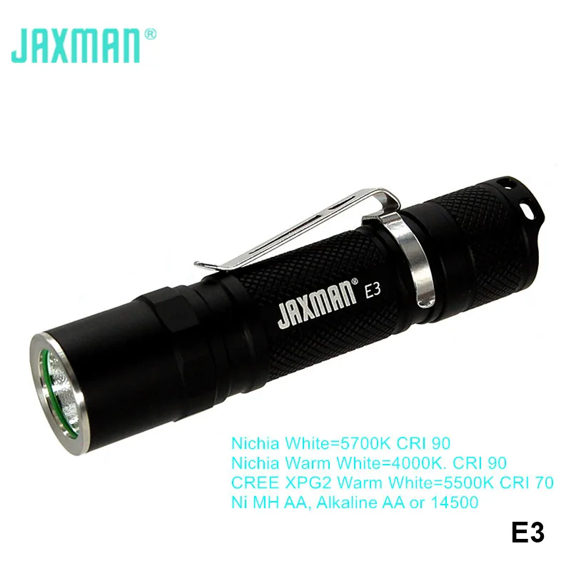 Светодиодный фонарик Jaxman E3 High CRI Nichia Cree Перезаряжаемый Аккумулятор AA 14500 уличный