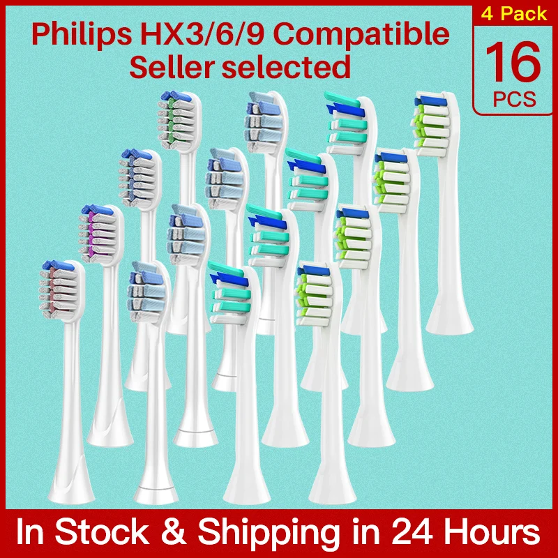 16PCS Philips Toothbrush Heads Sonicare Head Relpacement Brush For Diamond Clean Healthy White Easy | Бытовая техника