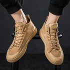 Кеды женские высокие из денима, на шнуровке, Размеры 35-43