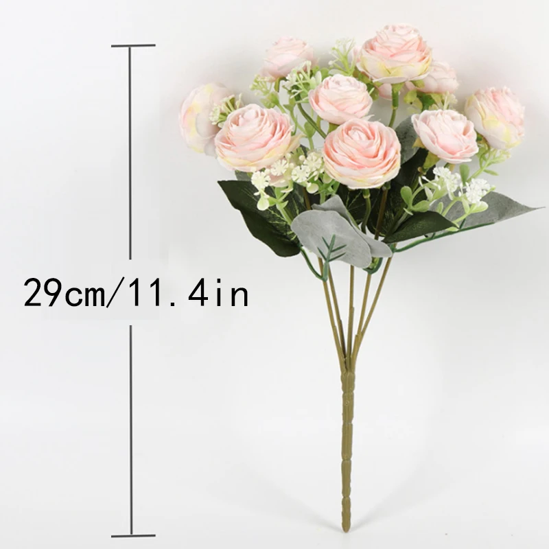 

2021 Beautiful Rose Peony Artificial Silk Flowers Small Bouquet Flower Home Party Spring Wedding Decoration Fake Flower