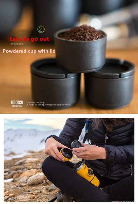 Новое второе поколение WACACO nanopresso порошок ручной портативный Эспрессо машина поставляется с защитной крышкой