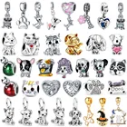 1 шт. милые животные в виде кошек и собак след кулон бусины для самостоятельного изготовления украшений, подходят к оригиналу, соответственные Европейской Пандоре обаятельные браслеты, ожерелье, Женские Ювелирные изделия, подарки