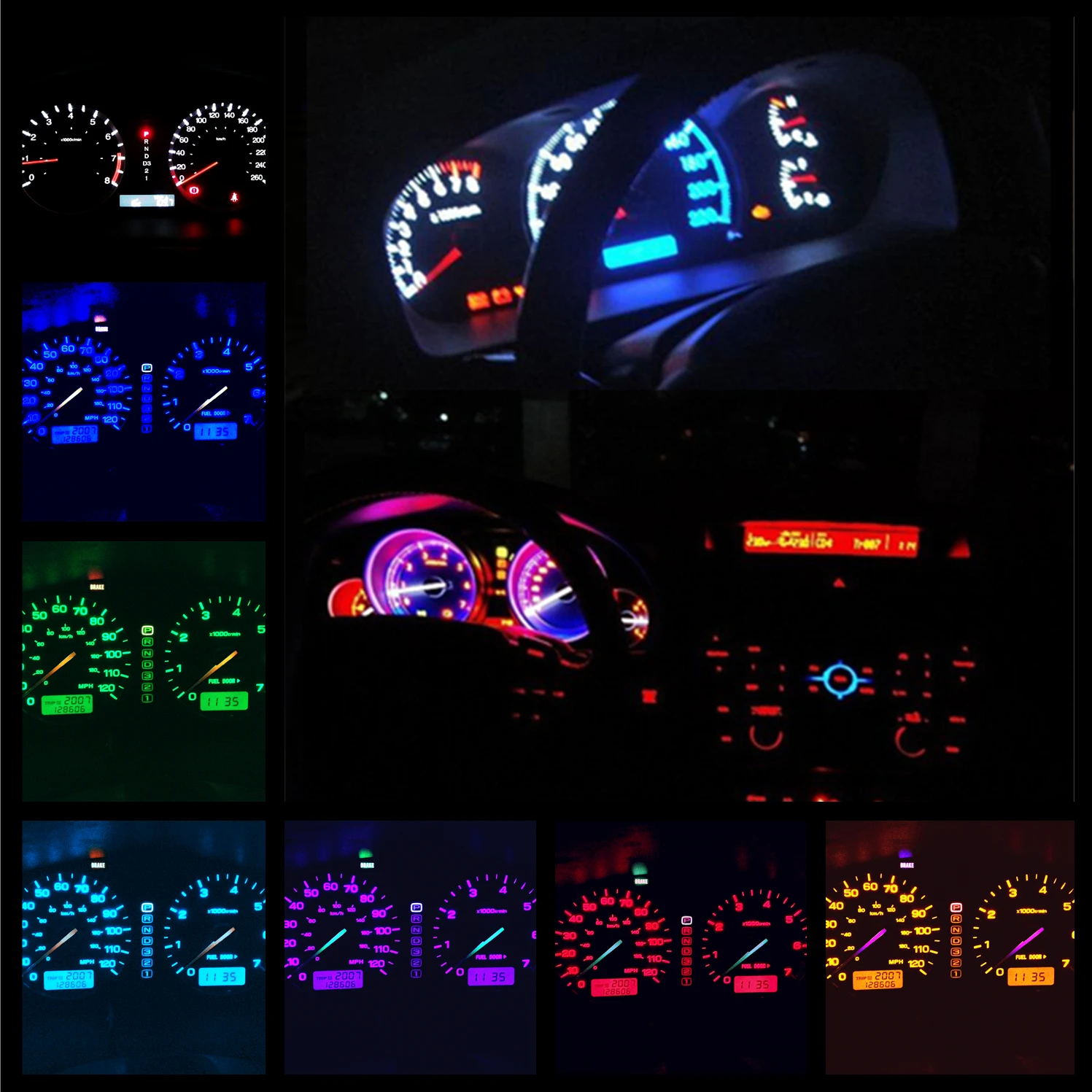 WLJH 25 шт. T5 7 цветов Led W3W W5W Клин светильник лампочка 5050 инструмент SMD 12V автомобиля