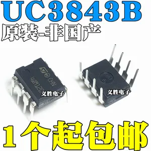 New and original ST UC3843BN UC3843 UC3843B DIP8 Power management IC chip, the current mode PWM controller IC