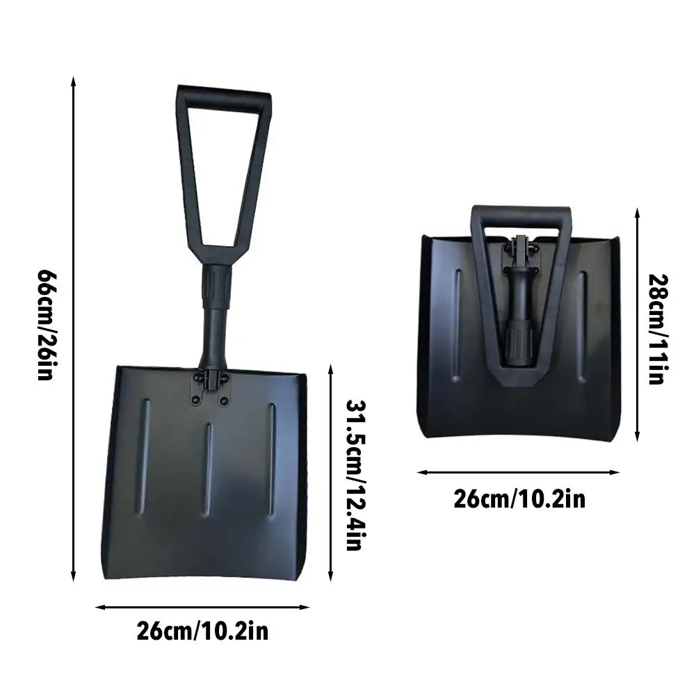 

Portable Lightweight Snow Shovel Aluminum Alloy Large Folding Snow Removing Shovel For Outdoors Emergency For Car Truck