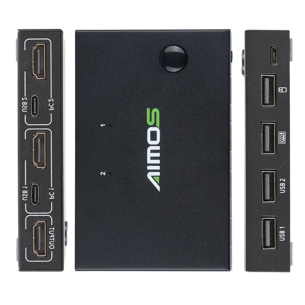 2021 новый выход 4K USB HDMI-совместимый KVM переключатель видео сплиттер для 2 ПК