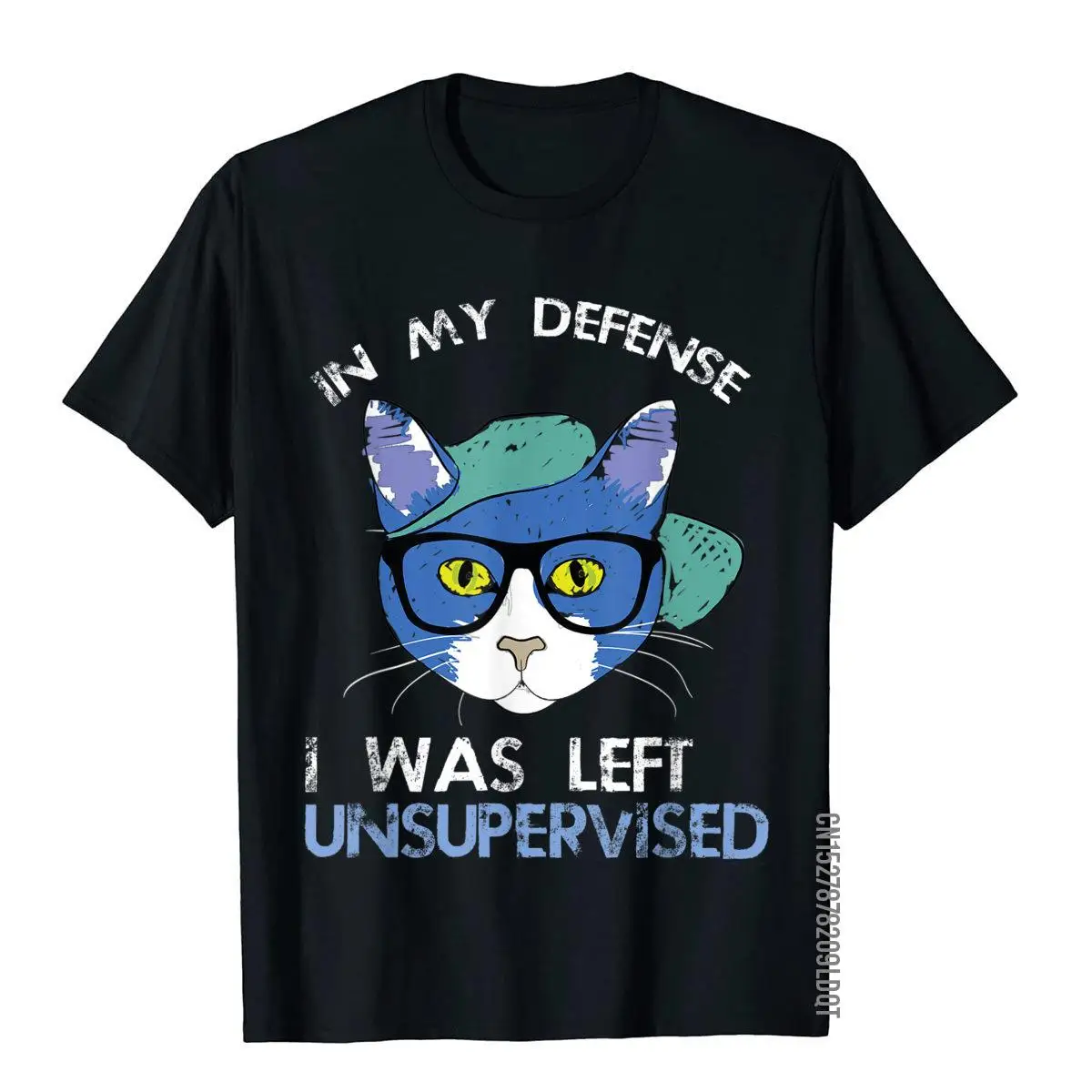 

In My Defense I Was Left Unsupervised Shirt Cat T Shirt T Shirt Popular Cosie Cotton Men T Shirt Moto Biker