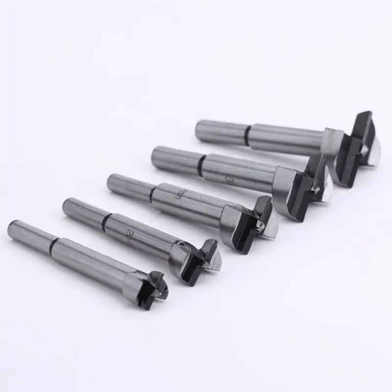 D 5Pcs Hinge Drills 15 мм-35 мм Скрытая чашка стиль шарнир джиг расточные отверстия сверла Forstner бит резак древесины плотник дверь расточные отверстия шаблон - Цвет: D 5Pcs Hinge Drills